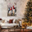 Cardinal Winter Wall Art - décorations murales photos de Noël, art de Noël oiseau rétro, peintures murales sur toile des Fêtes pour le salon, impressions sur toile tendue encadrées, 24 po x 32 po-1945310628