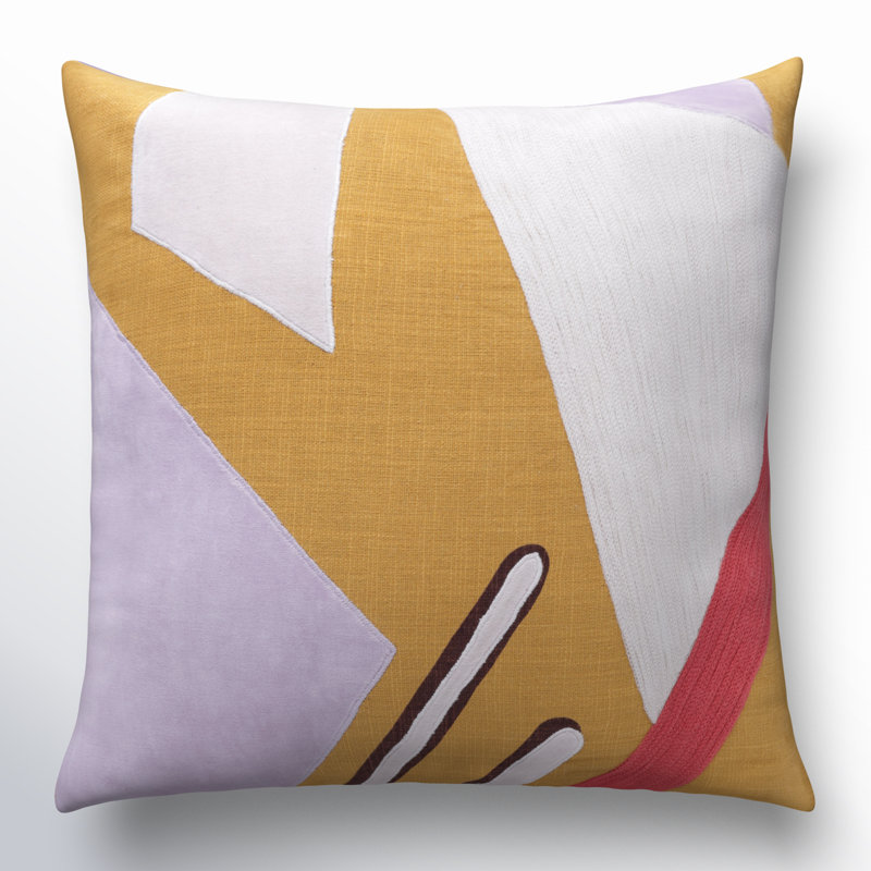 Coussin décoratif en coton Astri, Carré 18 po, Bleu / multicolore, Housse de coussin seulement - sans coussin