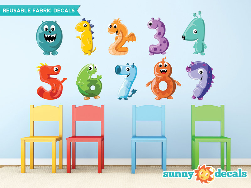 Décalcomanie murale en tissu monster numbers, Grand