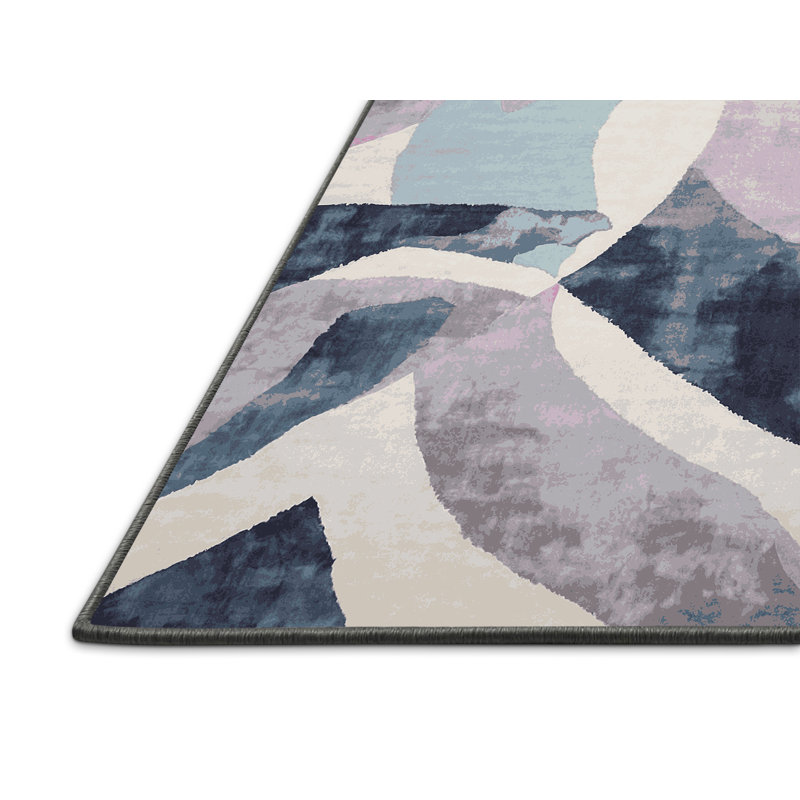Tapis gris soyeux et moelleux, Rectangle 6 pi x 9 pi