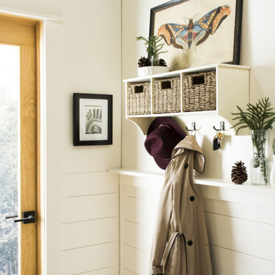 Crochet mural élégant et durable - Support de rangement à 3 paniers avec panier amovible pour la décoration intérieure