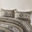 Full/Queen 5 Piece Stripe Herringbone Comforter With Brown Throw Pillows. Material, , Machine Washable And Spot Cleanable Fabric