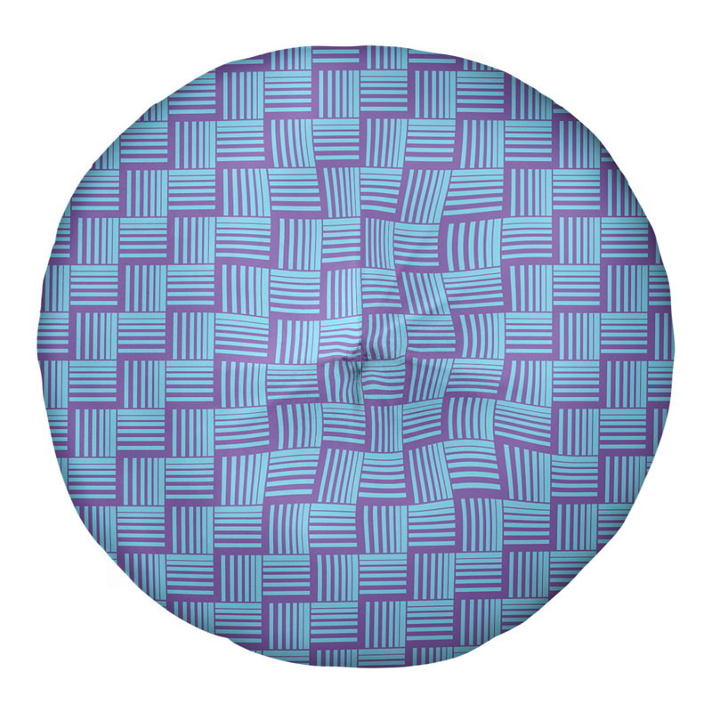 Coussin de sol classique à rayures Baskettressées, 26 po x 26 po, Mauve/bleu sarcelle