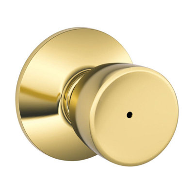 Schlage Bell Bright Brass Steel Privacy Lockset ANSI Grade 2 1.75 in.