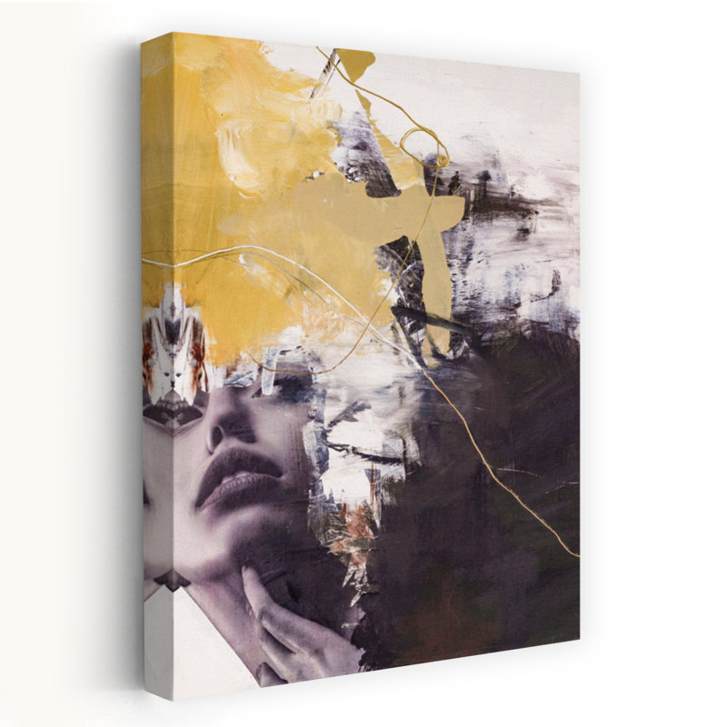 Ère jaune 2, art abstrait contemporain, H 48 po x l 32 po