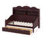 Lit de jour simple avec tiroirs de rangement, structure de lit simple en bois robuste avec étagère de tête de lit de rangement, style rétro-2123115617