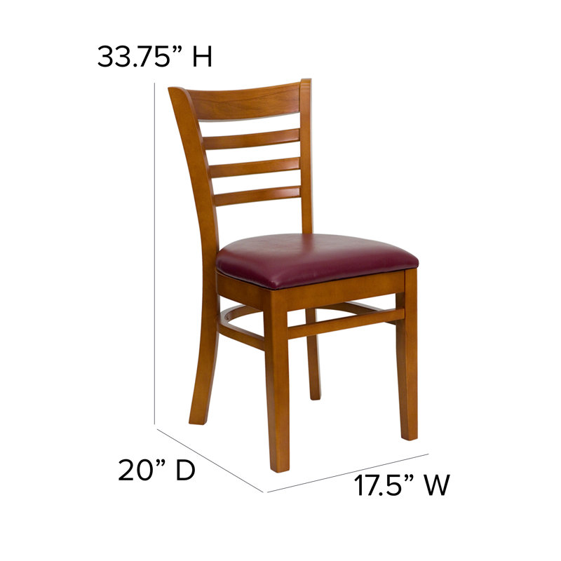 Chaise d'appoint Camry Series I, Vinyle bourgogne, Cerisier