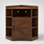 Armoire de rangement d'angle avec station de charge et tablettes ouvertes-798479566