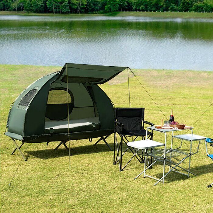 FRESCOLY Outdoor Camping Tent with Sleeping Bag And Air Mattress ...