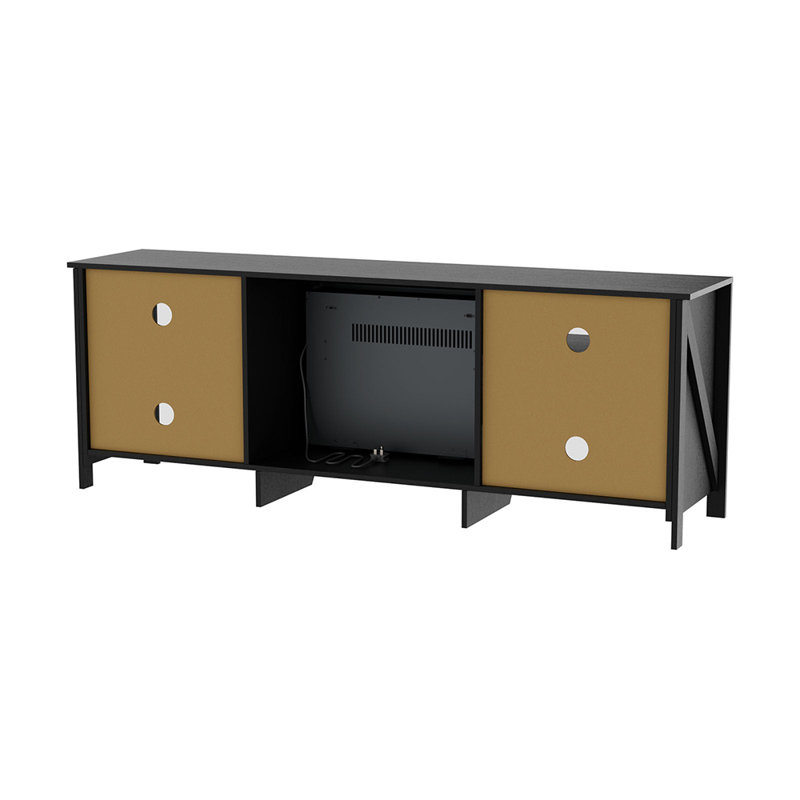 Symple Stuff 178cm W Black Electric Fireplace