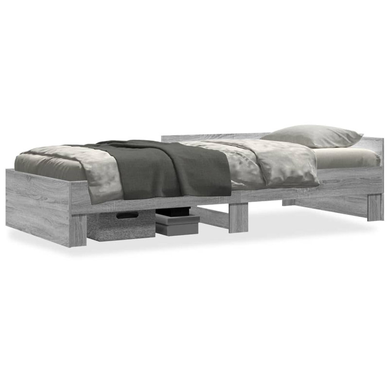 Bed Frame Without Mattress Engineered Wood, European Single (90 x 200 cm), Grey Sonoma