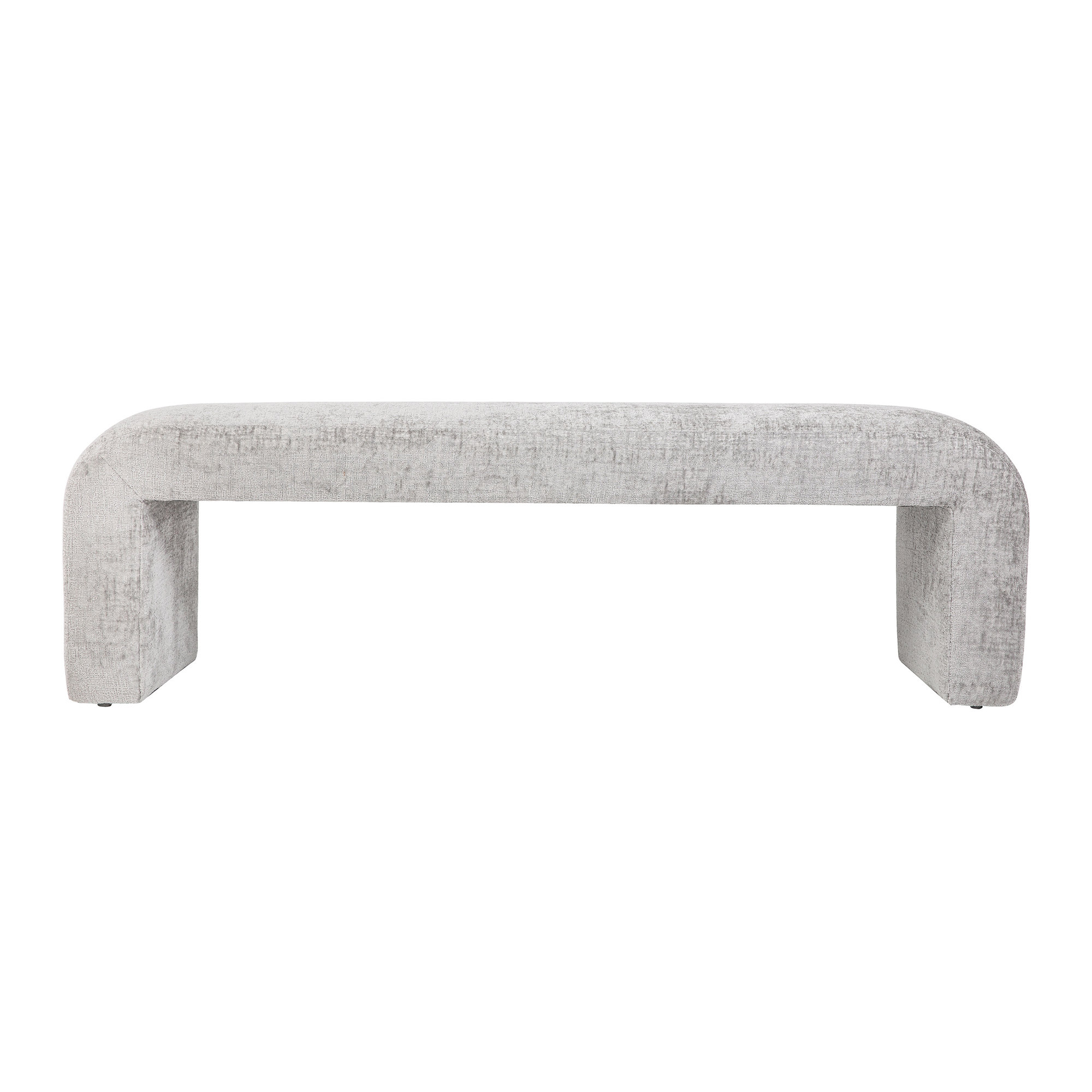 Diedrick Bench, Gwen Gray Microsuede, 19" H x 60" W x 18" D