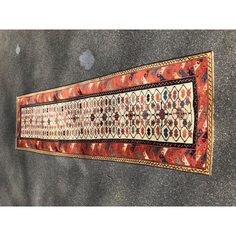 Tapis de couloir antique Moghan Kazak. Ca 1800