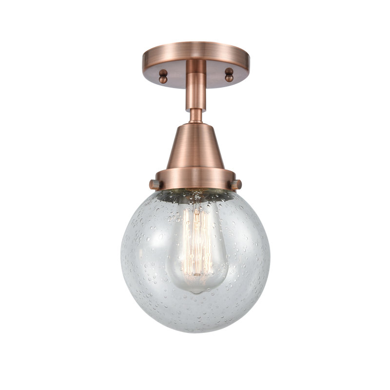 Plafonnier encastré en verre DEL Alfonsa, Cuivre antique, Ampoule non incluse, Oui