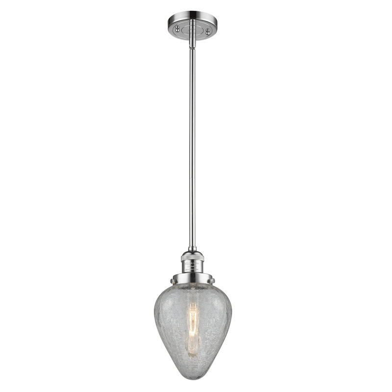 Luminaire suspendu géométrique 1 lumière Shauna, Chrome poli, Incandescente