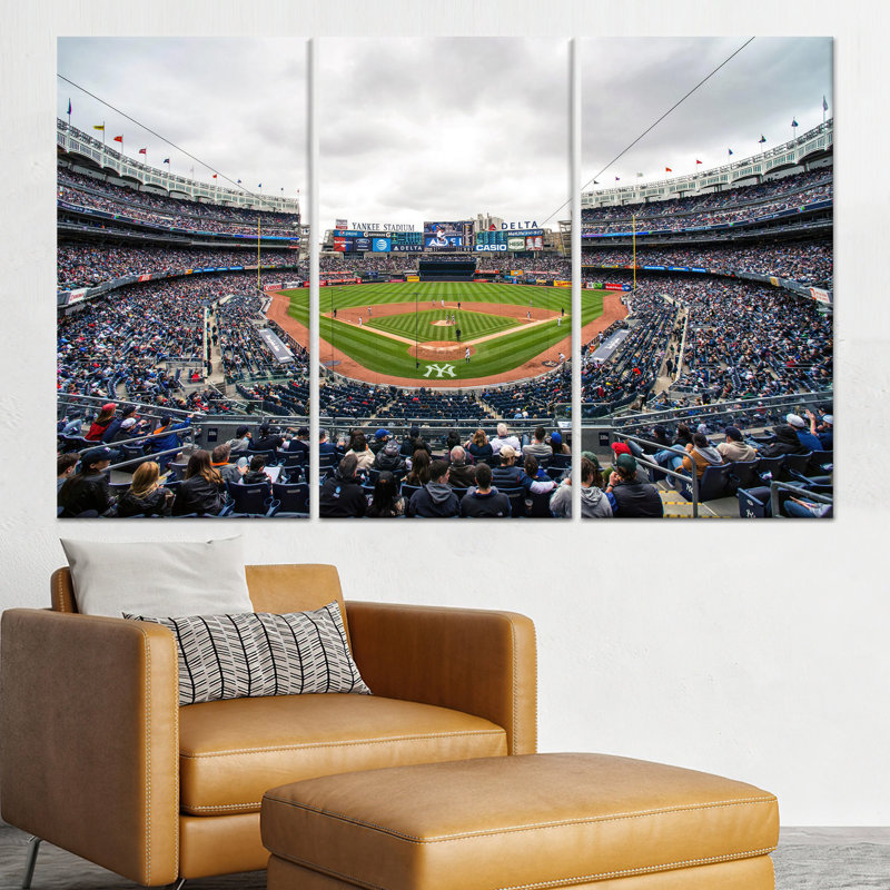 Yankee Stadium, art mural: impression de baseball, cadeau de New York, toile tendue 3P, H : 47,2 x L : 59,1 pouces