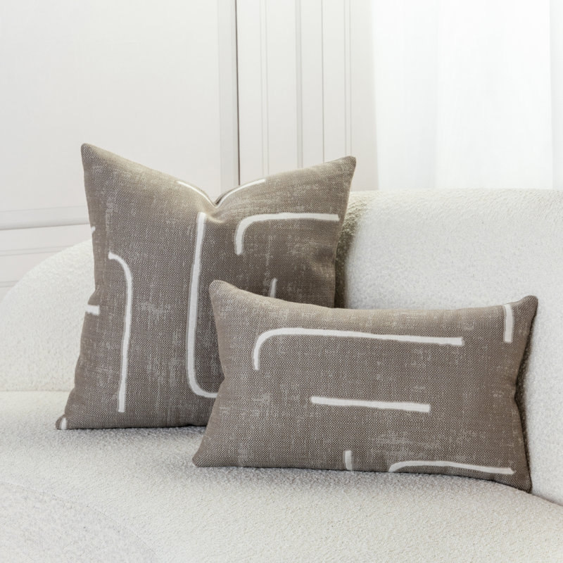 Instinct Taupe Sunbrella® Indoor/Outdoor Pillow Cover & Insert by Elaine Smith, Square, 20" H x 20" W