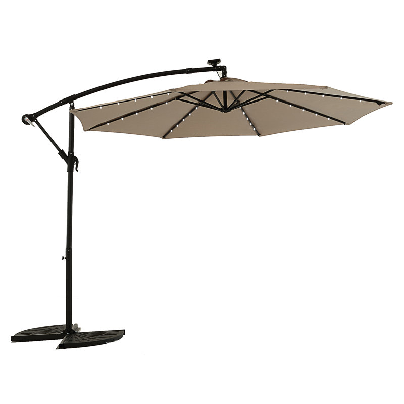 Parasol de marché à DEL 10 pi, Kaki