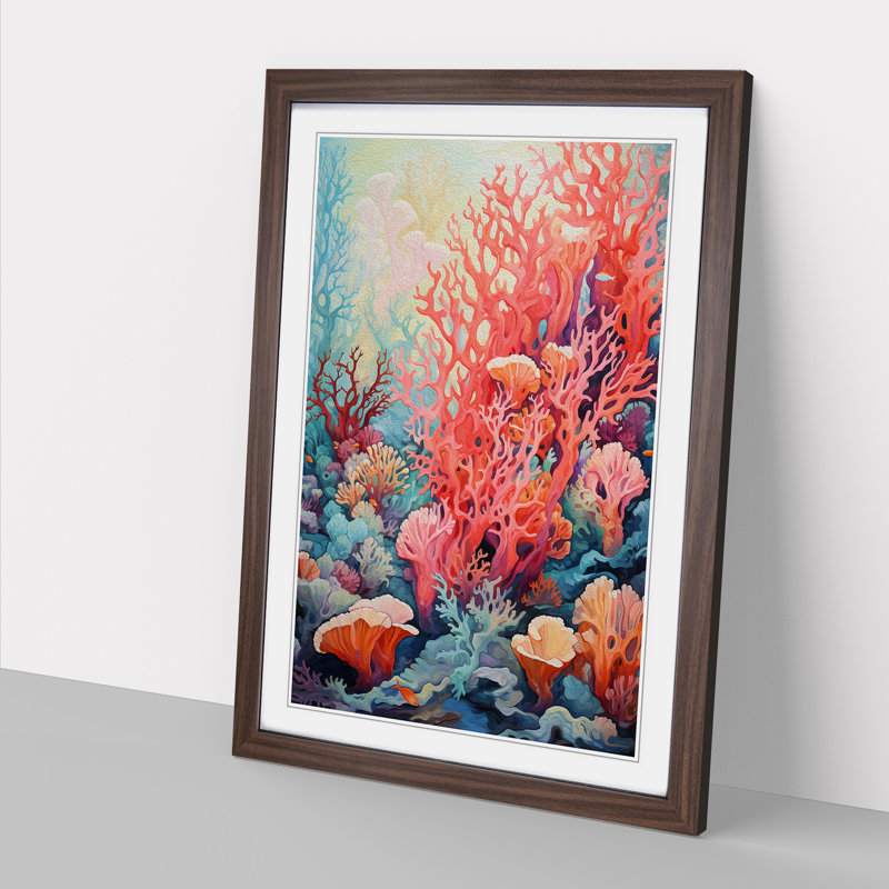 Single Picture Frame Print on Wood, Walnut Framed, 34cm H x 25cm W