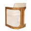 Fauteuil de salle à manger moderne Rhea en bois d'acacia naturel avec panneaux en maille d'extérieur et coussin amovible-135788512