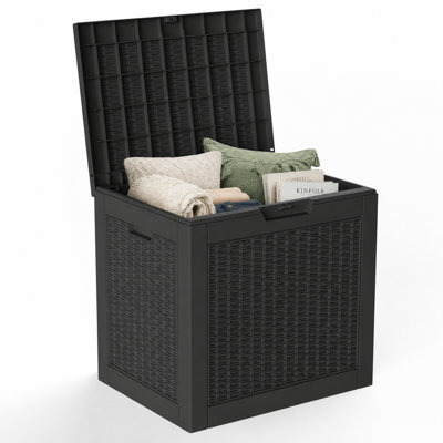 118L/31.2 Gal All-Weather Patio Storage Bin, UV Protected, Rattan Style
