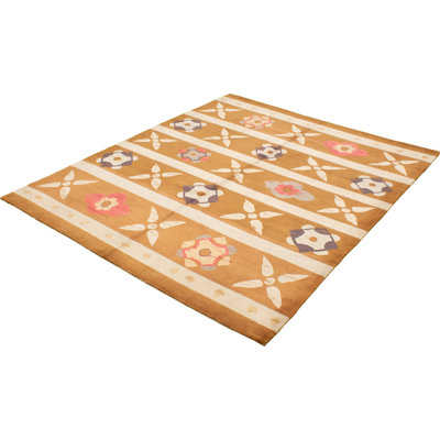 Alta One-of-a-Kind Rectangle 8'2" X 10'2" New Age Wool Area Rug in Brown/Ivory
