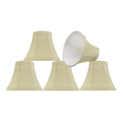 Abat-jour en tissu texturé jacquard H 5 po en tissu crème