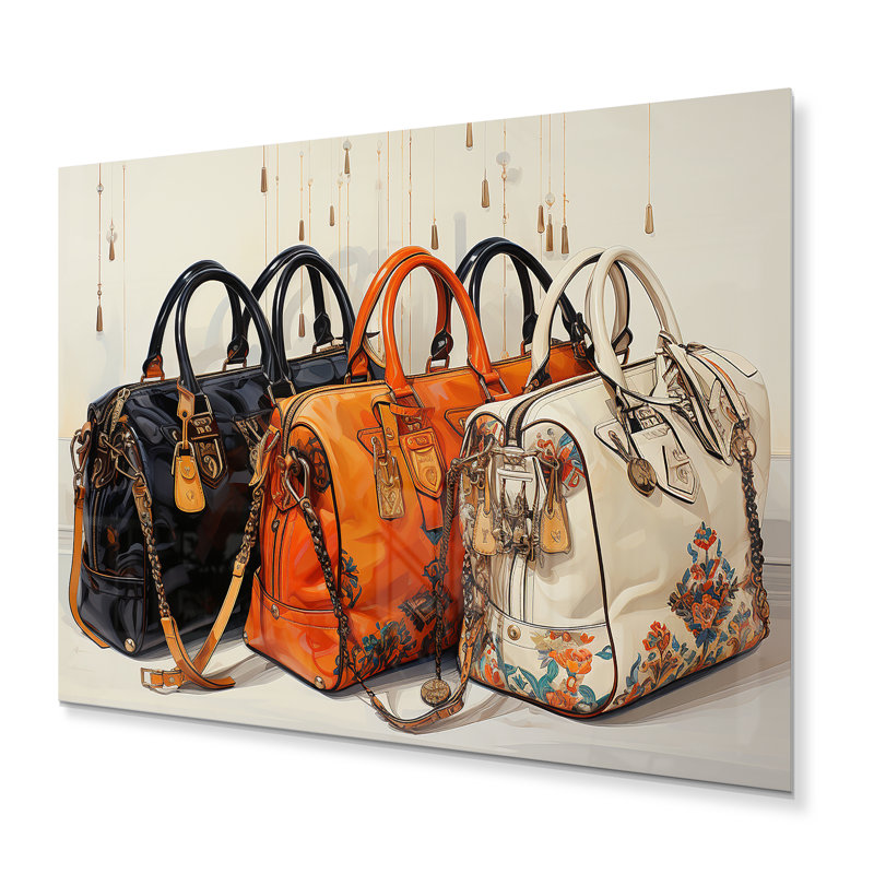 Minimalisme mode sac Envy I - décoration murale mode en métal, H 30 po x l 40 po x P 1 po