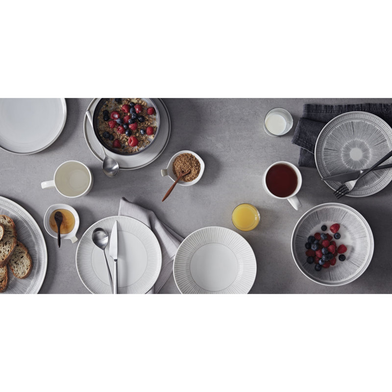 Service de table 16 pièces, service pour 4 Brushed Glaze, Blanc