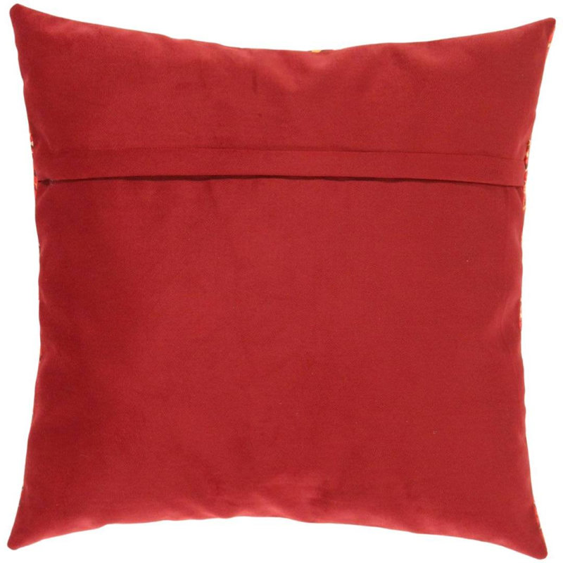 Square Pillow Cover & Insert, Red/Navy Blue, Square, 16"H x 16"W