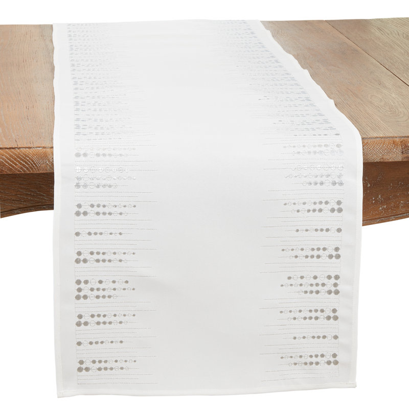 Chemin de table Charmant, 90 po x 16 po, Argent
