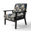 Fauteuil d'appoint rembourré Blue Peony