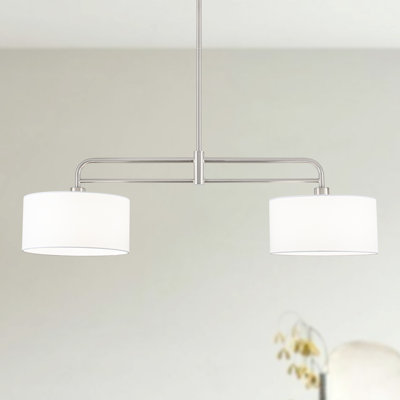 2 Light Dimmable Kitchen Island Linear Drum Chandelier