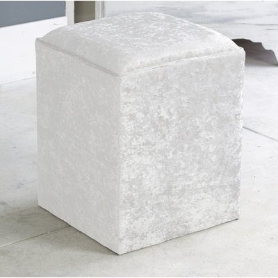 Henriquez 40cm Wide Velvet Square Solid Colour Pouffe Ottoman