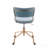 Contemporary Task Chair In Gold Metal And Light Blue Velvet