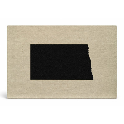 North Dakota State Silhouette - Paysage, art mural sur toile