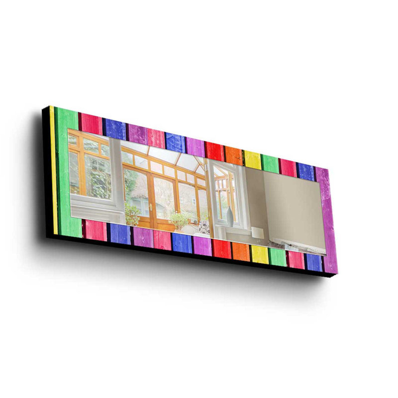 Élégant miroir décoratif avec cadre 100% bois de pin, 15,7 po x 47,2 po | Miroir en verre véritable (épaisseur: 0,2 pouce) | Peinture sur tissu élégante | Idéal pour le salon, la chambre à coucher et le vestibule