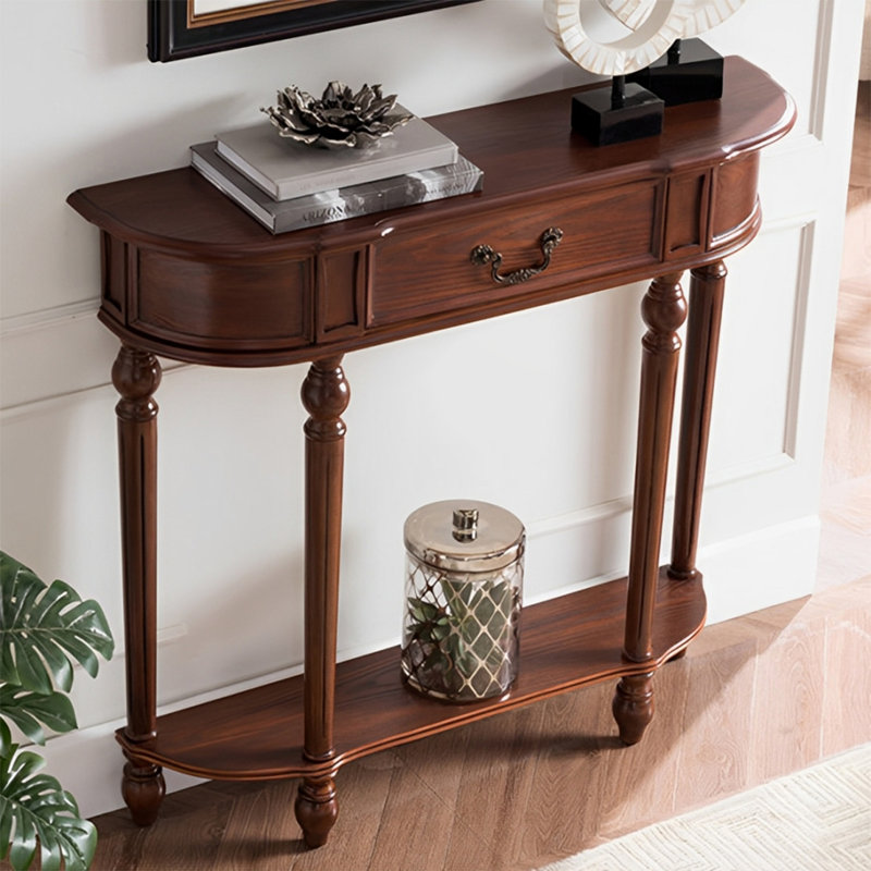 Console Retro Minimalist Elegant, H 35,43 po x l 31,5 po x P 10,24 po, Brun