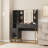 Modern Vanity Desk with Mirror & Lights, Adjustable 3 Lighting Modes Makeup Vanity Table with Stool, Charging Station, Drawers, Cabinet & Open Shelves for Bedroom-1110159801