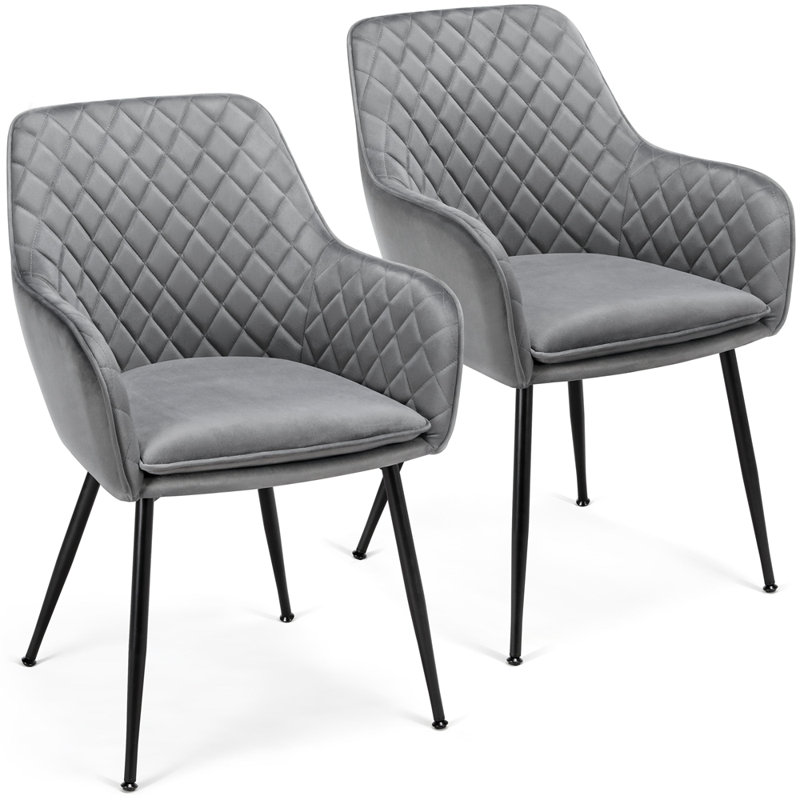  Upholstered Dining Chair, Light Grey