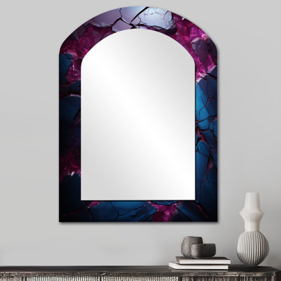 Miroir mural asymétrique bleu et mauve sans soudure Marble River III - Shapes