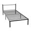 Black Metal Single Bed Frame with Headboard