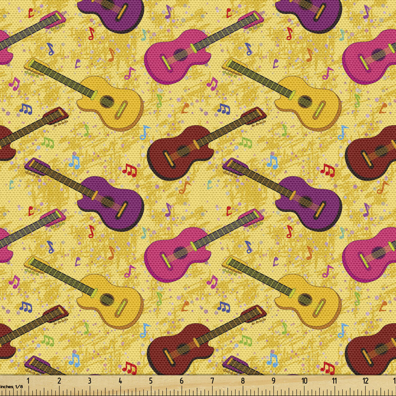 Olivera Musical Instrument and Notes Fabric