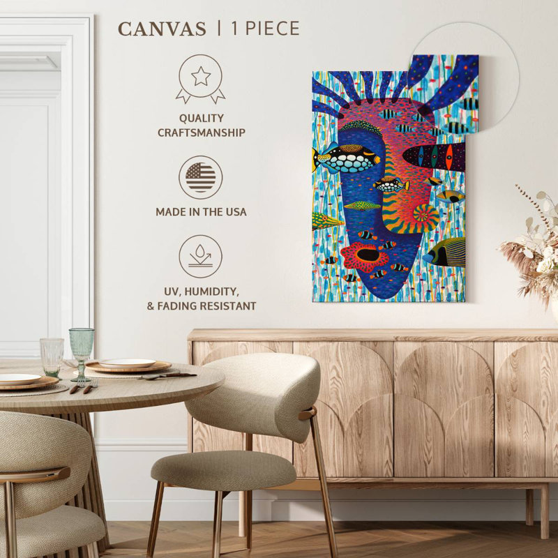 Avery Abstract Fish Face, 12" H x 8" W