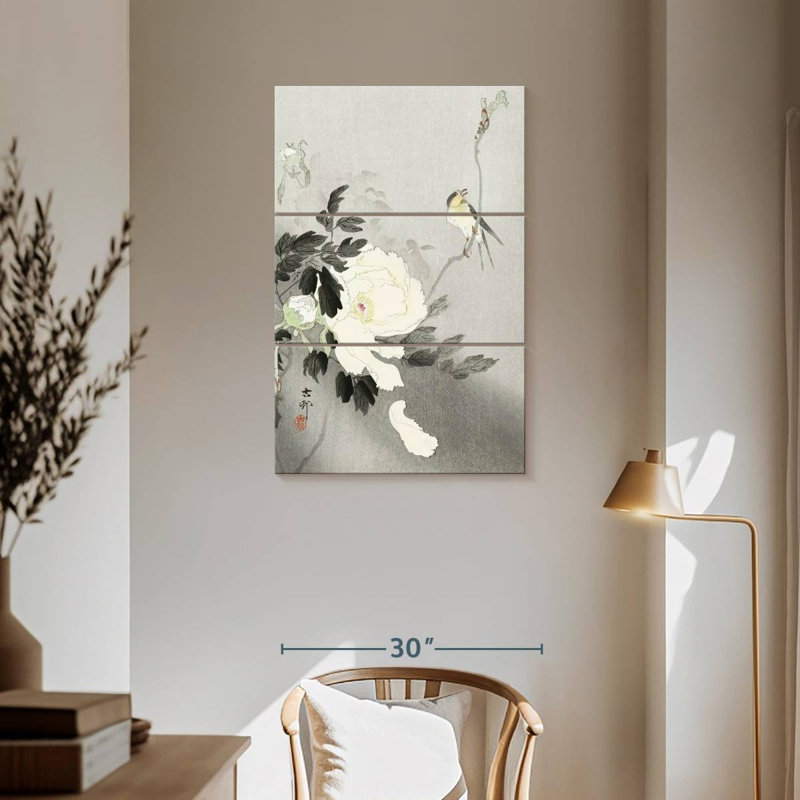 Brampt Swallow With Peony, 57" H x 36" W