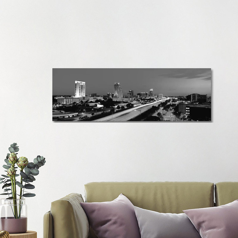 Orlando Panoramic Skyline Cityscape by Unknown Artist - Wrapped Canvas Panoramic Print