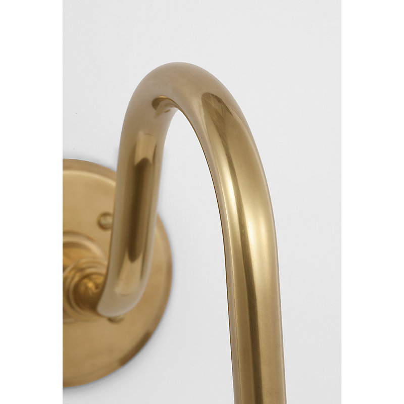 Thomas O'Brien 1 - Light Outdoor Barn Light, White, Hand-Rubbed Antique Brass, 15.5" H x 9" W x 15" D