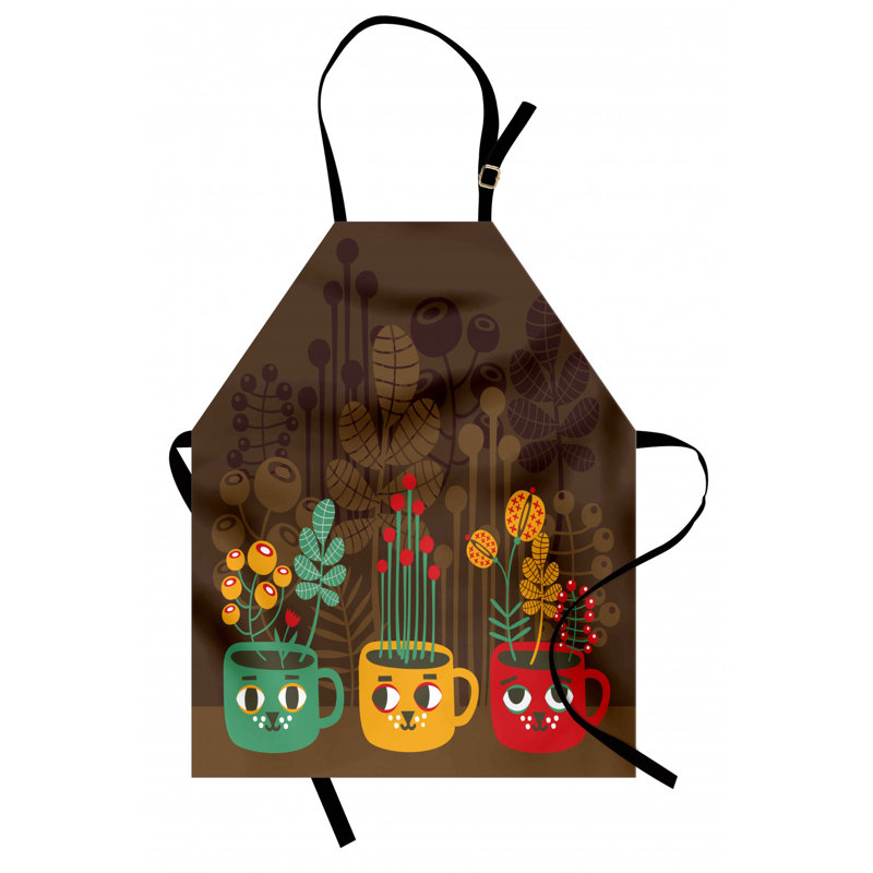 Plants Flowers Inside Faced Cups Apron