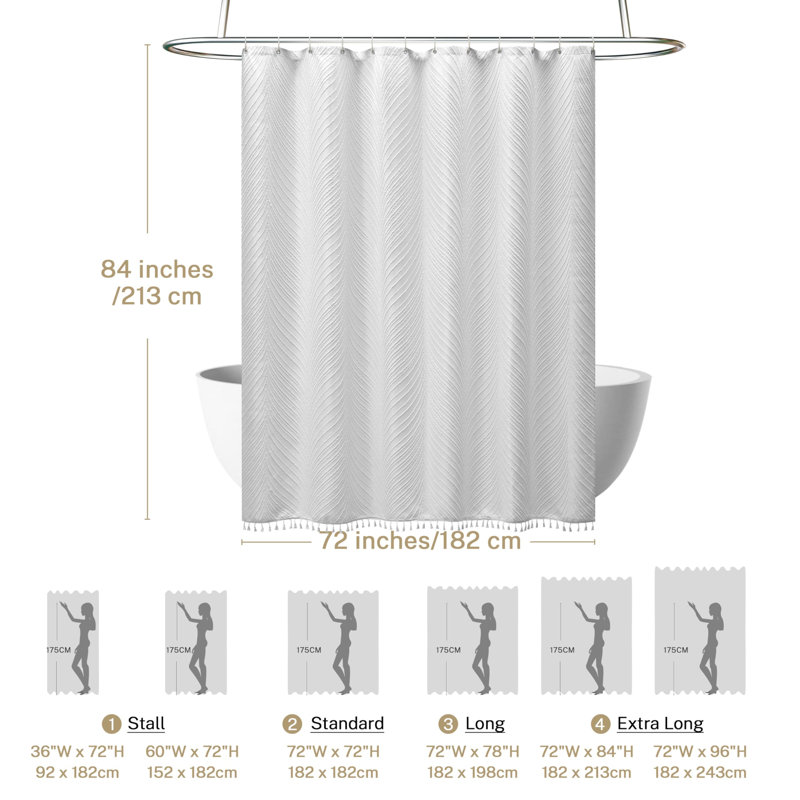 Fabric Shower Curtain, White