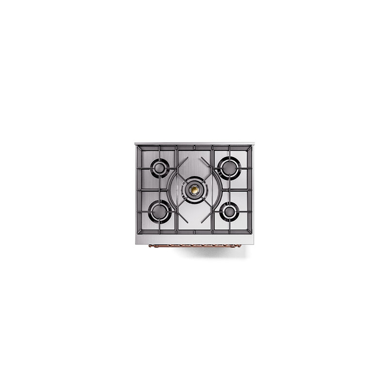 ILVE Nostalgie II 30 in Dual Fuel Range, Glossy Black/Copper, Liquid Propane
